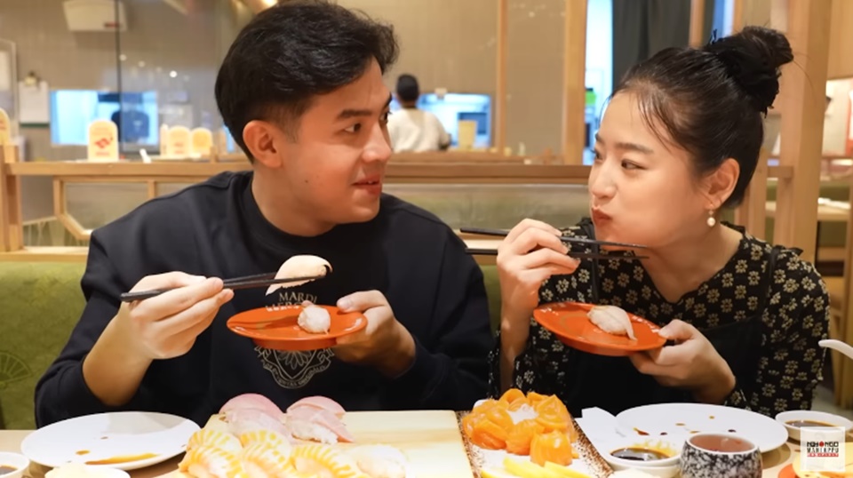 Jerome dan Haruka saat Pertama Ngonten Bareng